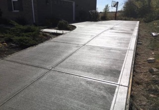 Finished concrete driveway with control joints in Dorchester County, Maryland